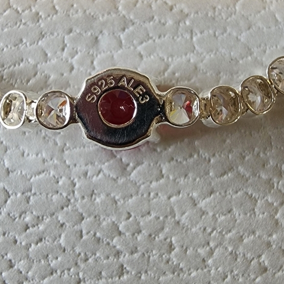 Pandora Red Sparkling Round Pavé Tennis Bracelet - Picture 6 of 7
